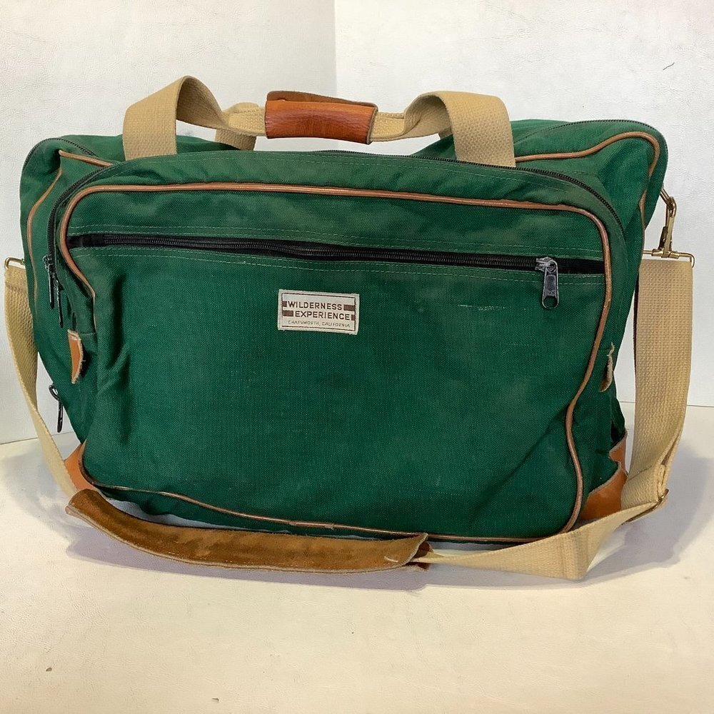 Vintage Wilderness Experience Duffle Bag Green 20" X 12"